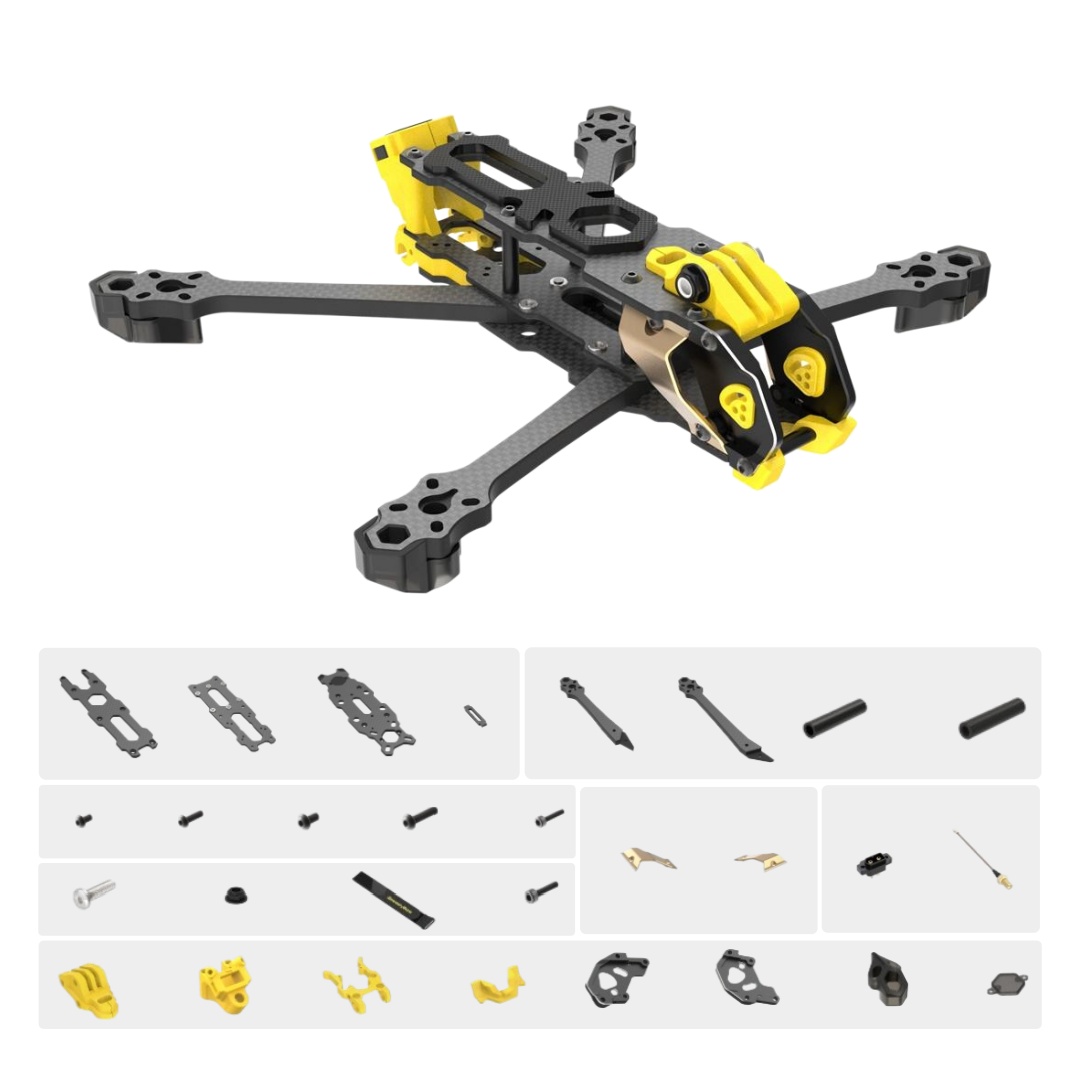 Drone Frame - マリオ5フレームキット DC/XHバージョン、カーボンファイバープレート付き、FPVフリースタイルRCレーシングドローン