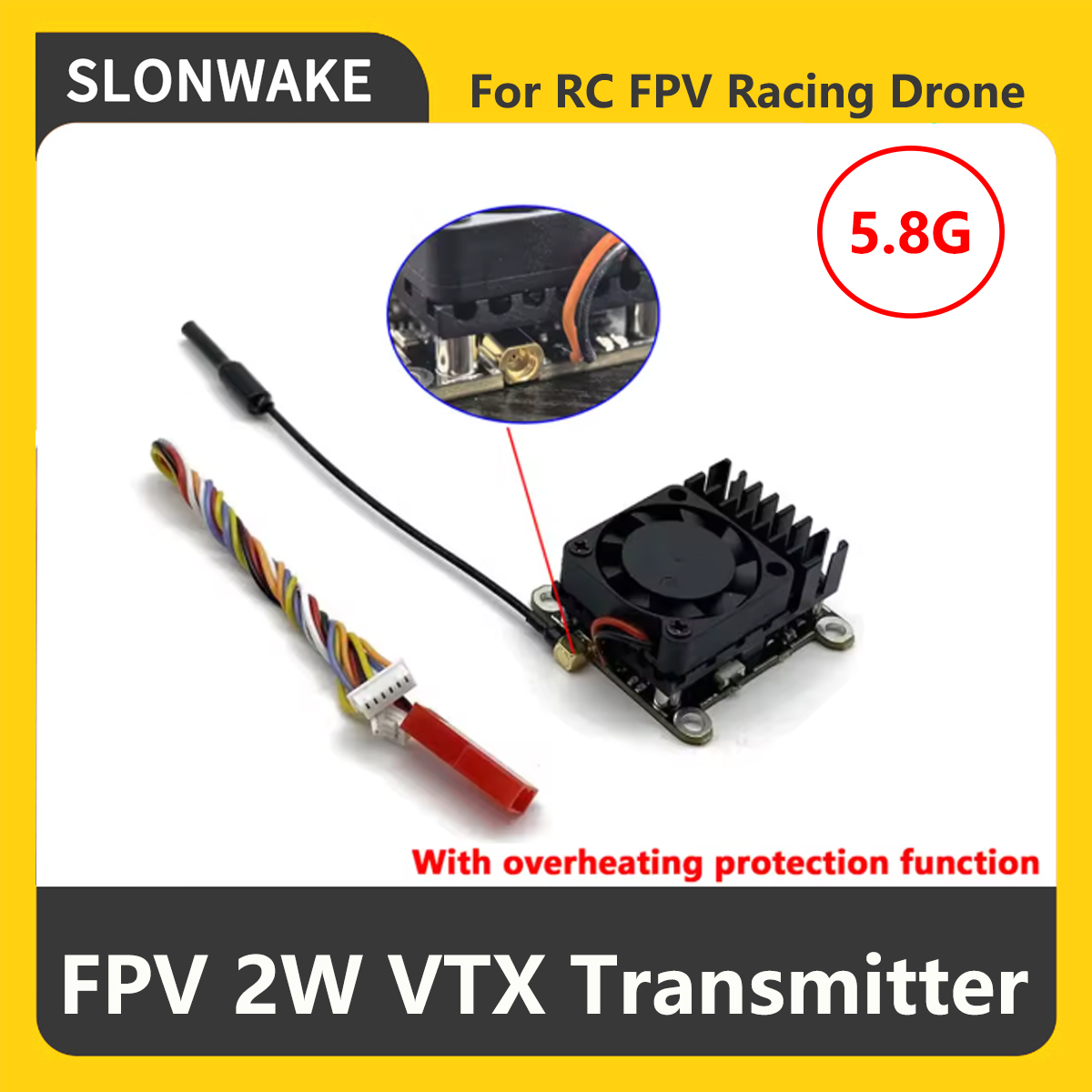 SLONWAKE 5.8G 2000mW FPV VTX ト - Drone Frame のレビューと価格
